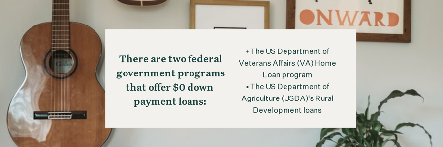 VA and USDA Loans provide $0 down payment loans