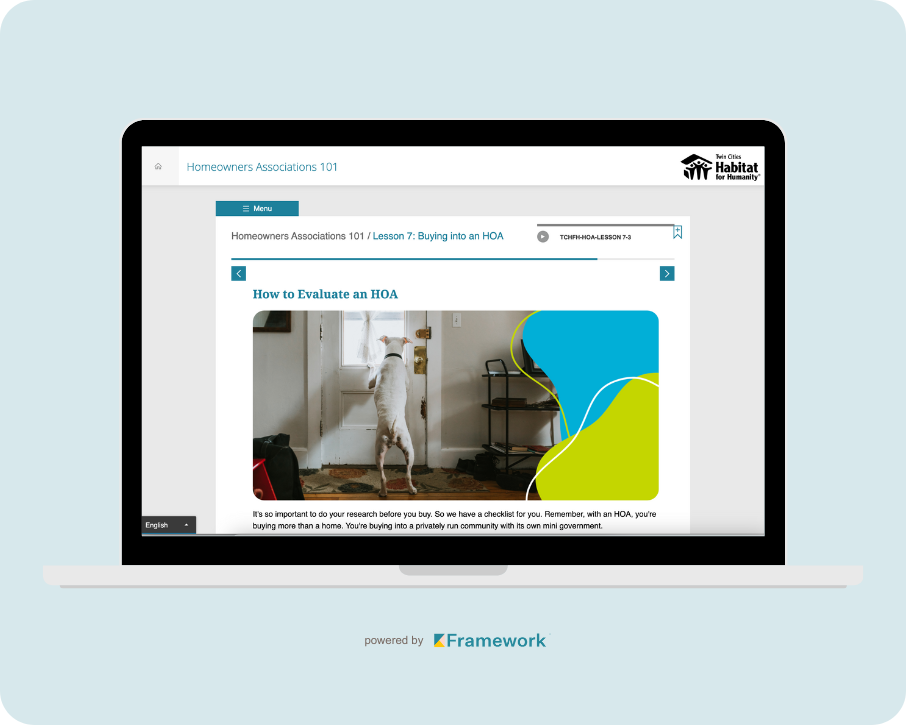 Twin Cities Habitat for Humanity Homeowners Association 101 Course Powered by Framework