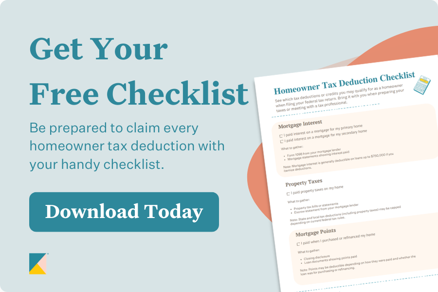 Get your free homeowner tax deduction checklist.